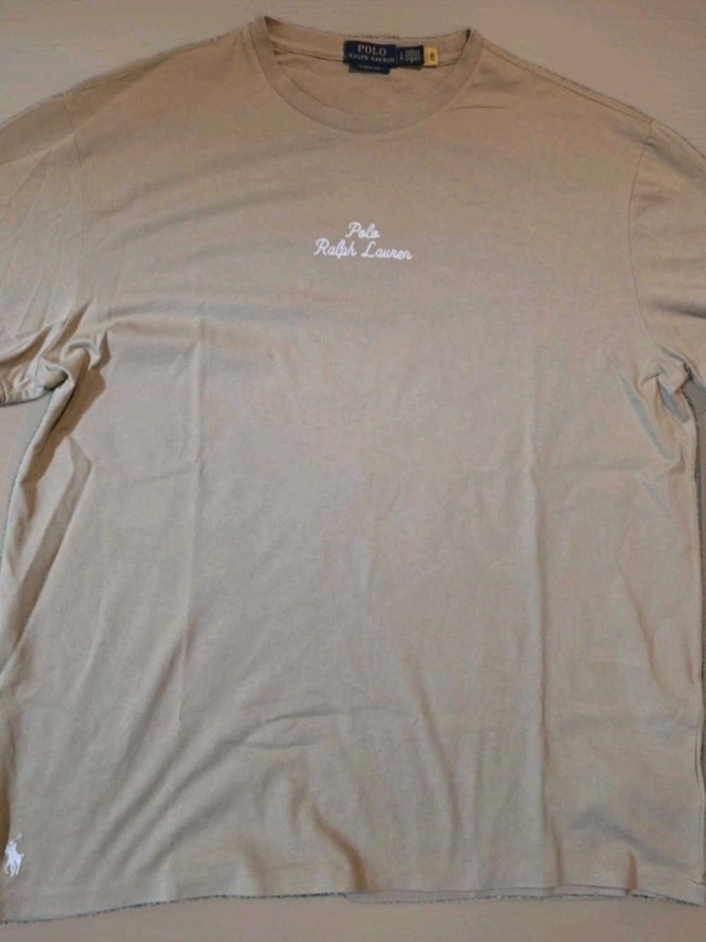 Polo by Ralph Lauren Tan Short Sleeve Crewneck Tee with Script Logo - Picture 7 of 8